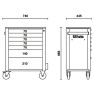 Beta 24002073 C24S/7-R Werkzeugwagen mit 7 Schubladen Rot - 4