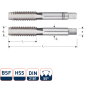 Rotec 3061034 HSS Handgewindeschneidsatz 2 Stück DIN 2181 BSF 7/8-11 - 1